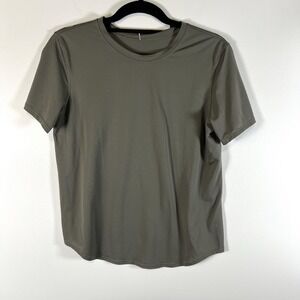 Lululemon Women's Fast  Free Running Shirt Gray Green‎ Size 4 Athletic Yoga